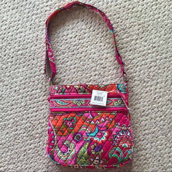 Vera Bradley Triple Zip Hipster Pink Swirls