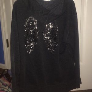 GRAY ANGEL WING FULL ZIP