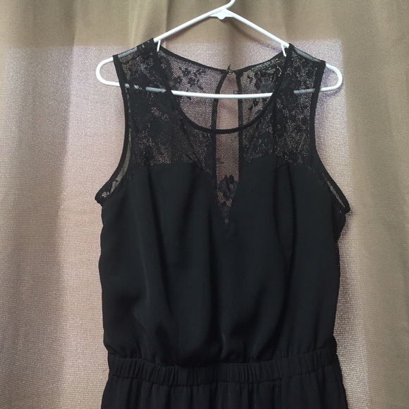 Forever 21 Plus Size Lace Paneled Black Jumpsuit