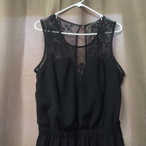 Forever 21 Plus Size Lace Paneled Black Jumpsuit