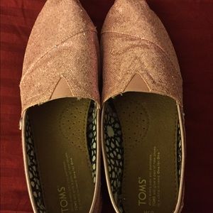 Pink sparkly toms size 9