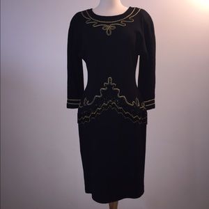 Vintage Black Knit Cocktail Dress