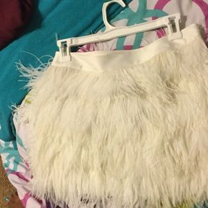 Express feathered mini-skirt