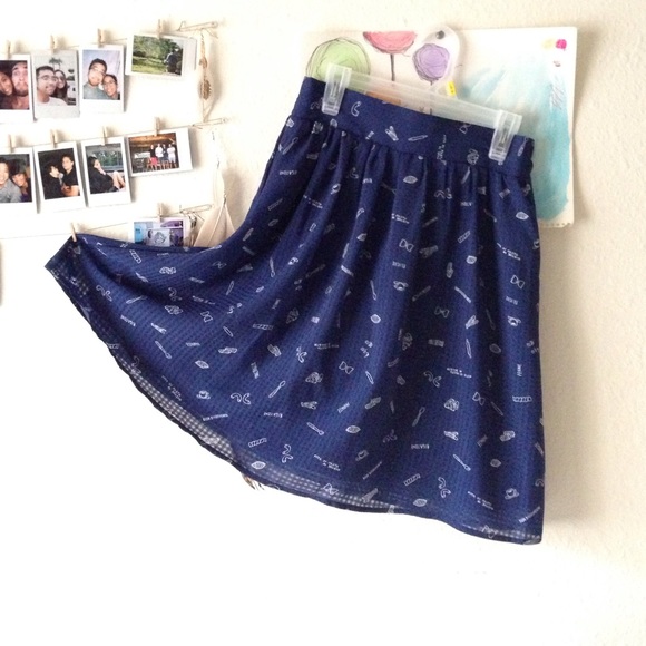 Japanese flowy tuck-in skirt, breakfast themed