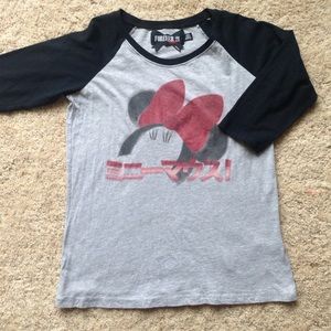 Forever 21 Japanese mini mouse base ball tee