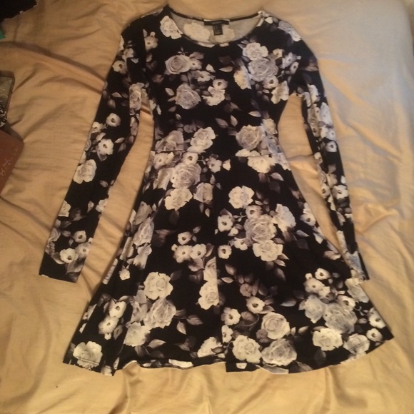 Black and white floral dress