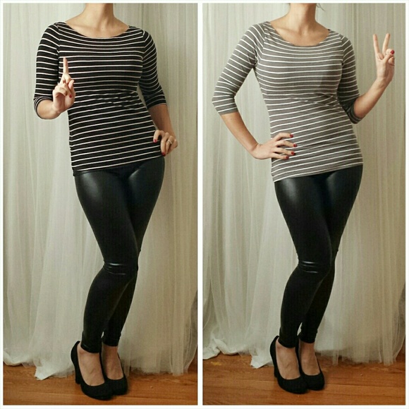 2x H&M Striped Cotton Shirts