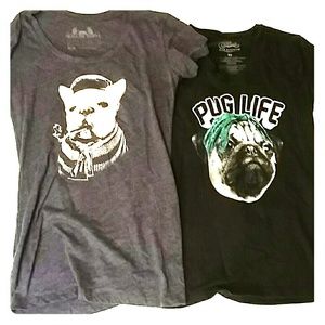 Hipster tees smoosh face pups PUGLIFE gangsta Smal