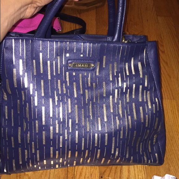 navy bye iman bag tote