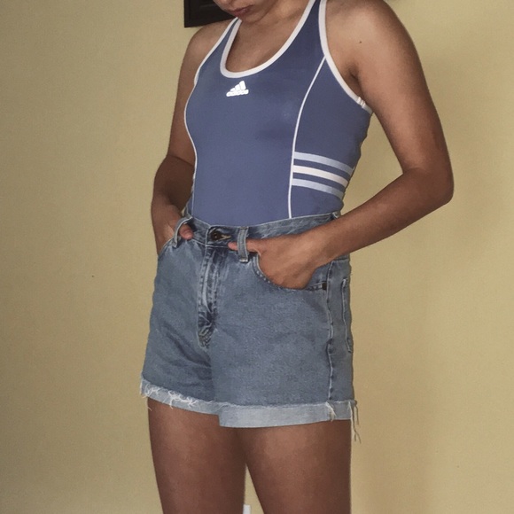 Dark Blue Adidas Aesthetic Vaporwave Tank