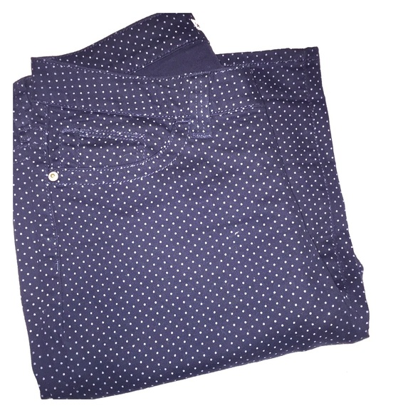 Navy/ White Polka Dot denim jeans