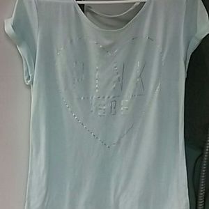 Pink (victoria's sercret) light blue tee