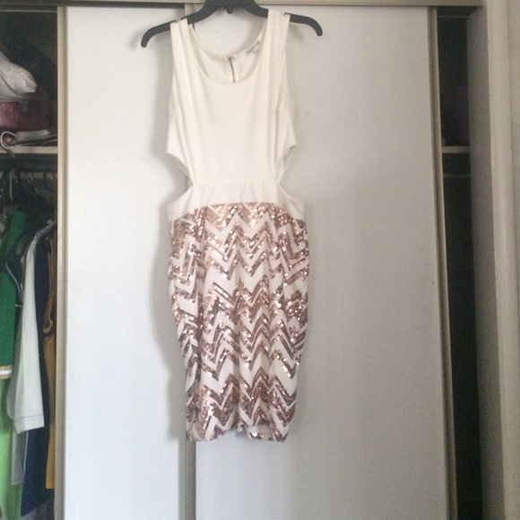 Gold and white part/cocktail dress