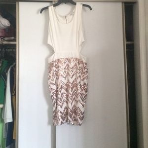 Gold and white part/cocktail dress