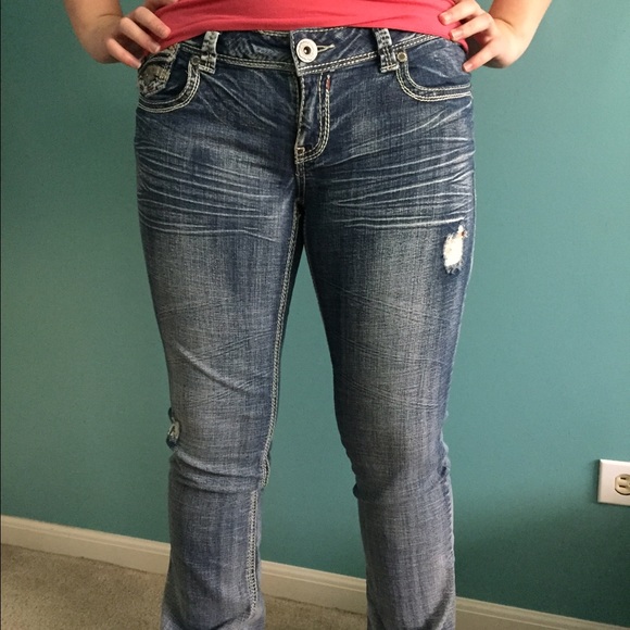 Maurice's distress-washed jeans