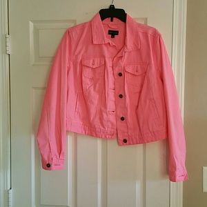 Pink denim jacket