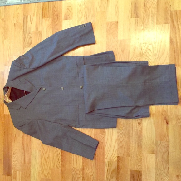 Men's 2 piece Gray Pinstripe Suit