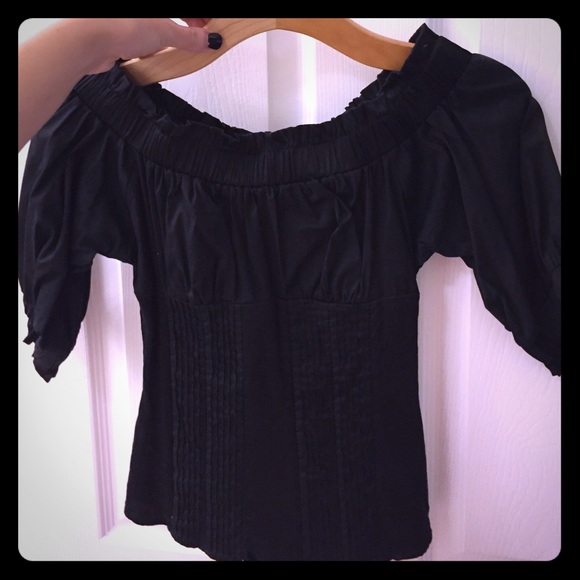 Black Marciano off the shoulder top