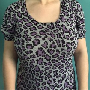 Purple leopard print sweater