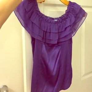 Marciano purple off shoulder top