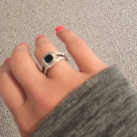 David yurman black onyx ring with diamonds - Picture 2 of 3
