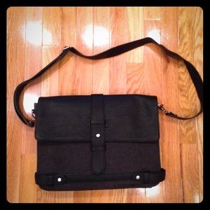 Slim Black Messenger Bag