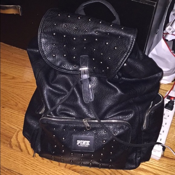 Black backpack with silver studs