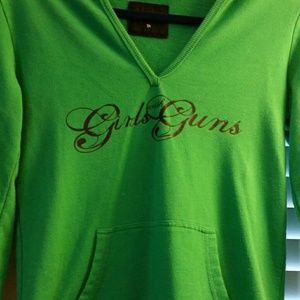 Girls with guns green hoodie