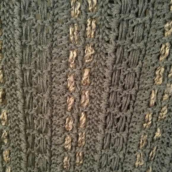 Gray and tan handmade throw - Picture 2 of 2