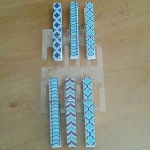 6 hand decorated clothes pins