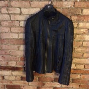 Jan Hilmer men's ribbed leather jacket