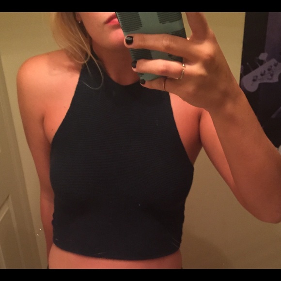 Brandy Melville Dark Green Knit Halter Top
