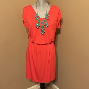 Coral cotton dress