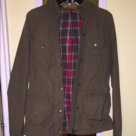 Olive green parka with hood