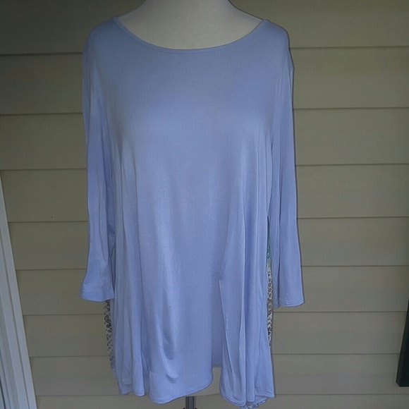 Blue Long Sleeve Shirt with Sheer back. Xlarge.