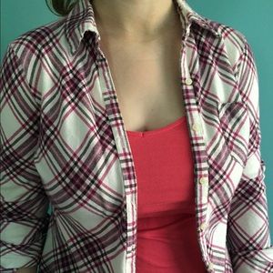 Pink, white, and magenta flannel