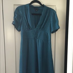 Peacock Blue Silk Dress by Banana Republic