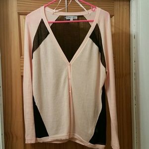 Baby Pink & Black Cardigan