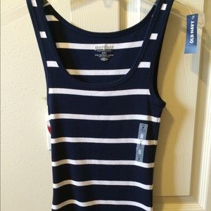 NWT Navy & white tank