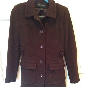 Victoria Secret Chocolate Woven Peacoat 2 Tall