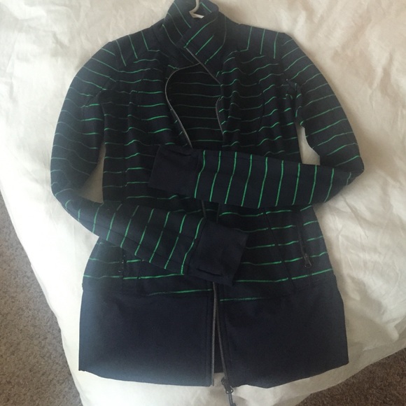 Lulu navy and green striped jacket