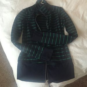 Lulu navy and green striped jacket