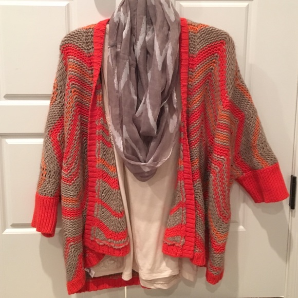 Orange chevron Loft sweater