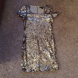 Gold sequin dress