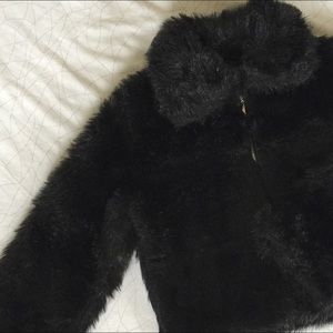 Black Faux Fur Coat