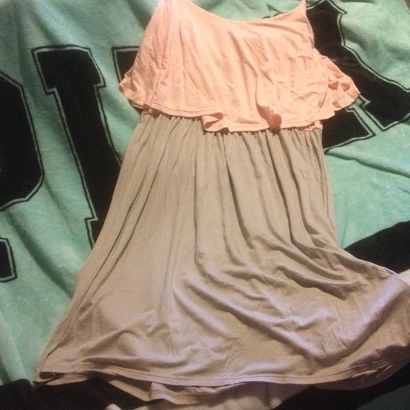 Pink Blush taupe & pale pink maternity top