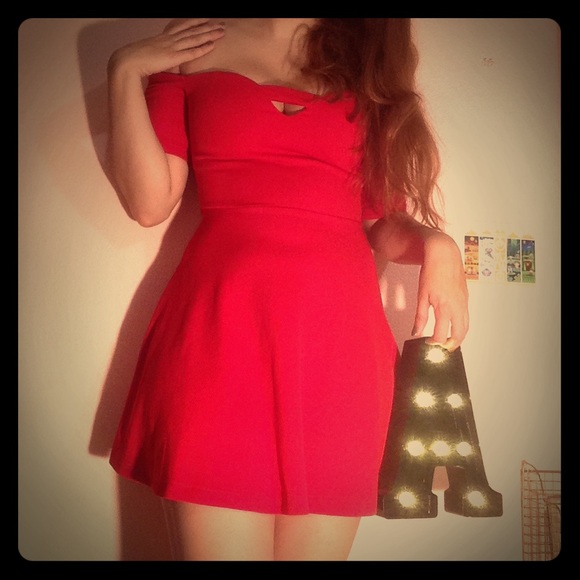 Red date night dress.