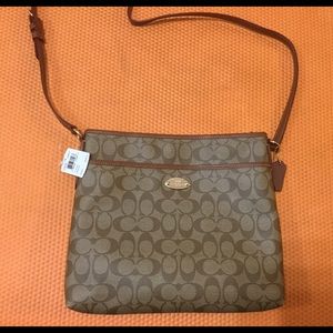 Coach Cross Body Bag Brown with Brown Straps