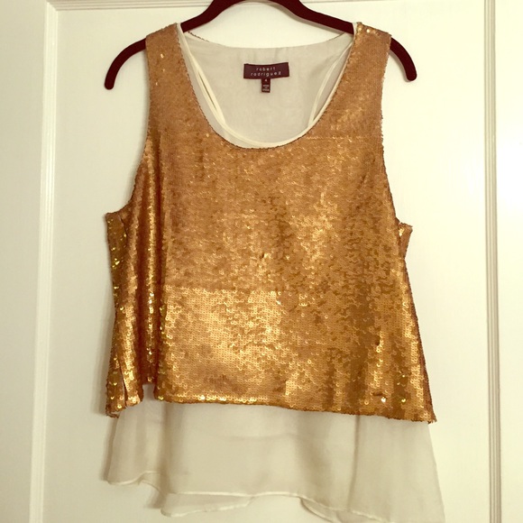 Gold sequin tank - Picture 1 of 3