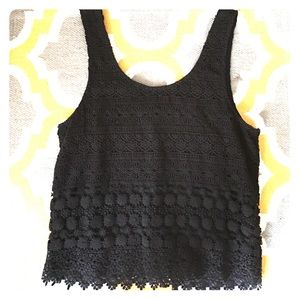 TopShop Black Crochet Crop Top